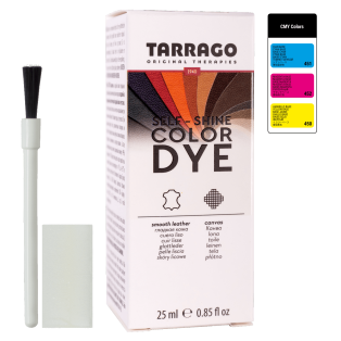 TARRAGO Color Dye SINGLE CMY Colors 25ml (Paint, Brush, Sponge) - Akrylowe farby do skór i butów + pędzelek, gąbka