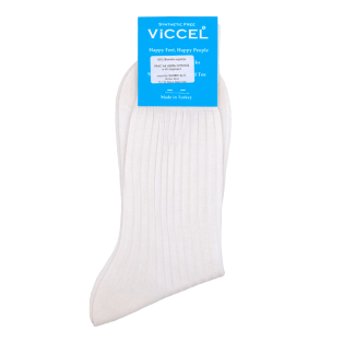 VICCEL / CELCHUK Socks Solid White / Ecru Cotton - Luksusowe skarpetki