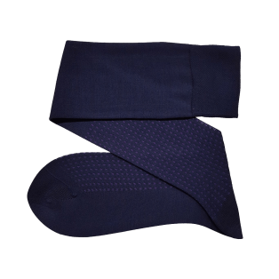 VICCEL / CELCHUK Knee Socks Square Dots Navy Blue / Purple - Dwukolorowe podkolanówki męskie