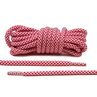 LACE LAB Rope Laces 5mm Red / White - Dwukolorowe sznurowadła do Sneakersów