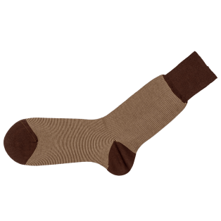 VICCEL / CELCHUK Socks Striped Brown / Beige - Luksusowe skarpetki dwukolorowe
