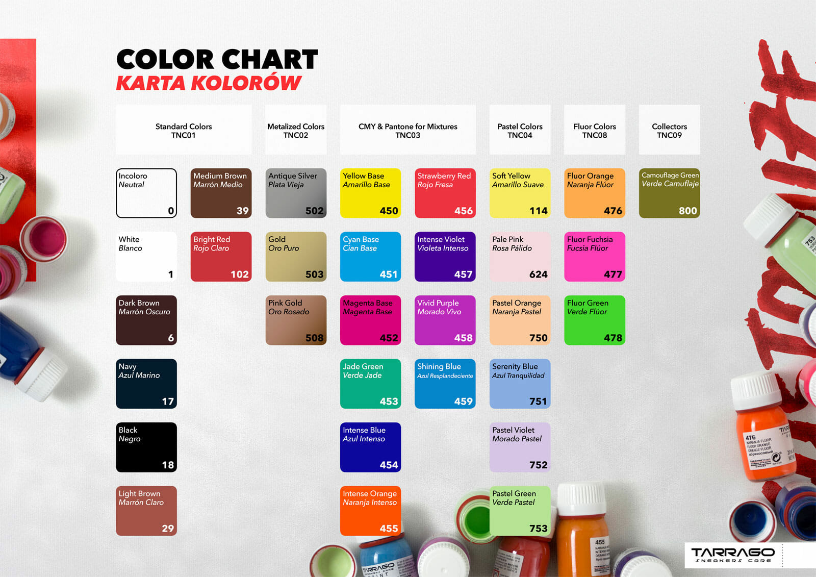 Karta kolorów Tarrago Sneakers Paint