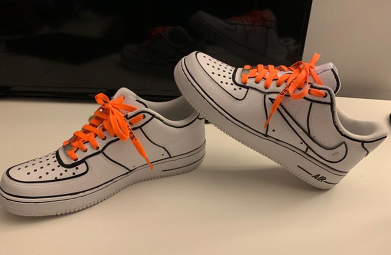 Neonowe pomarańczowo czarne sznurowadła, sznurówki, sznury do sneakersów, kicksów, Nike, OFF-WHITE, Adidas. Customizacja butów Lace Lab.