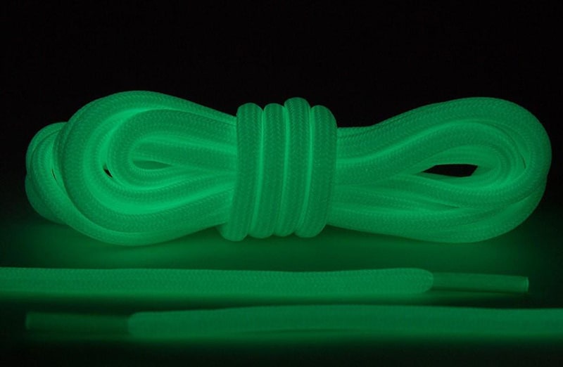 Fluorescencyjne okrągłe sznurowadła białe do butów LACE LABGlow in the dark rope laces, personalizacja obuwia, custom, customizacja adidasów