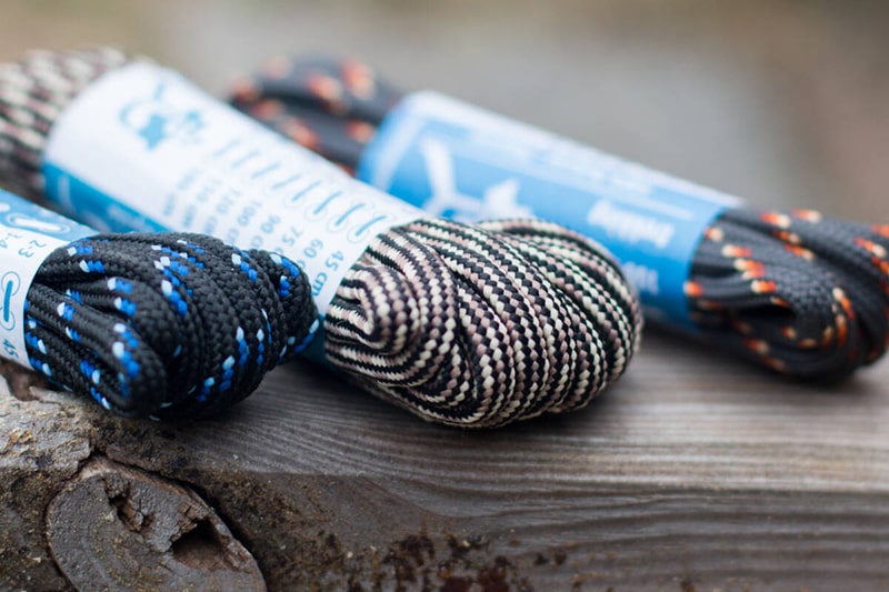 Okrągłe czarno niebieskie sznurowadla 3.5mm wytrzymale do butow trekkingowych