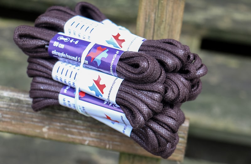 Woskowane ciemnobrazowe sznurowadla okragle 5mm woskowane wytrzymale do butow