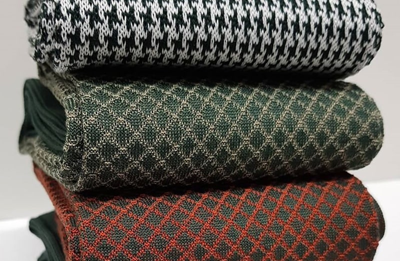 Skarpety, skarpetki, podkolanówki Fish net do garnituru - zielen, beż, idealne na prezent