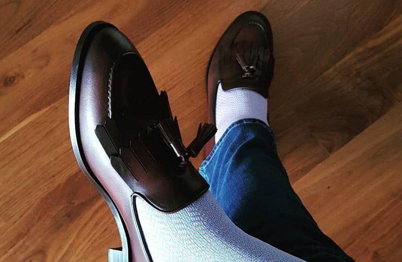 Luksusowe męskie eleganckie skarpety garniturowe na prezent. Egyptian Cotton - błękitno, różówe. Do jeansów i garnituru.