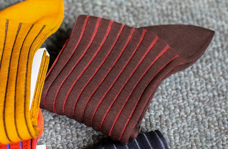 Skarpety, skarpetki, podkolanówki Shadow do garnituru - brąz, tabakowe, idealne na prezent