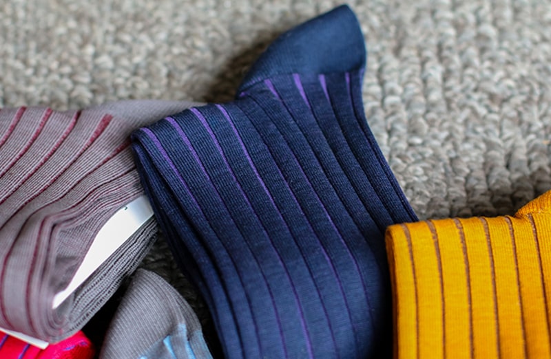 Skarpety, skarpetki, podkolanówki Shadow do garnituru - granat, fiolet, idealne na prezent