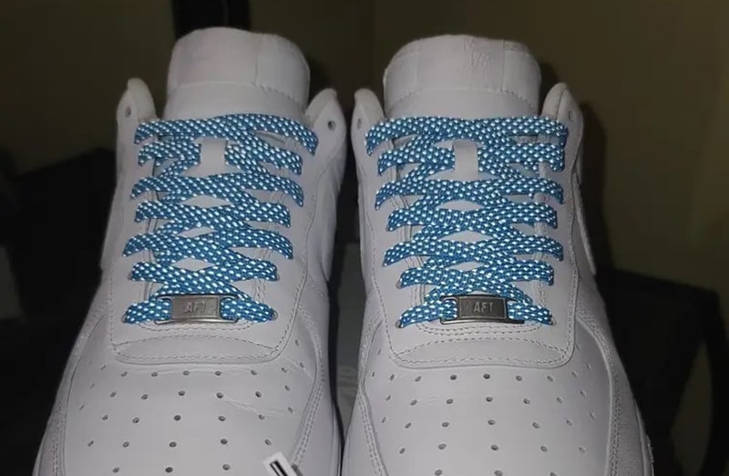 Niebieskie płaskie odblaskowe sznurowadła, sznurówki, sznury do sneakersów, kicksów, nike air max, jordanów, jordan . Customizacja butów Lace Lab.