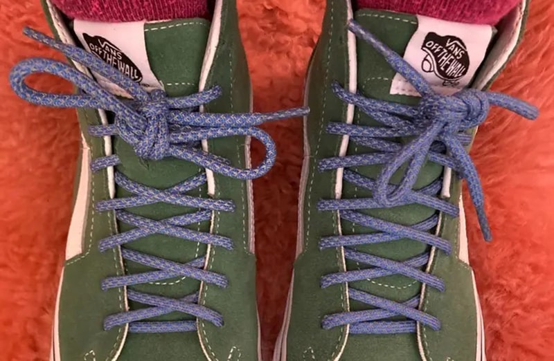 Jasnoniebieskie odblaskowe okrągłe sznurowadła do butów LACE LAB 3M Reflective Inverse laces, personalizacja obuwia, custom, customizacja adidasów