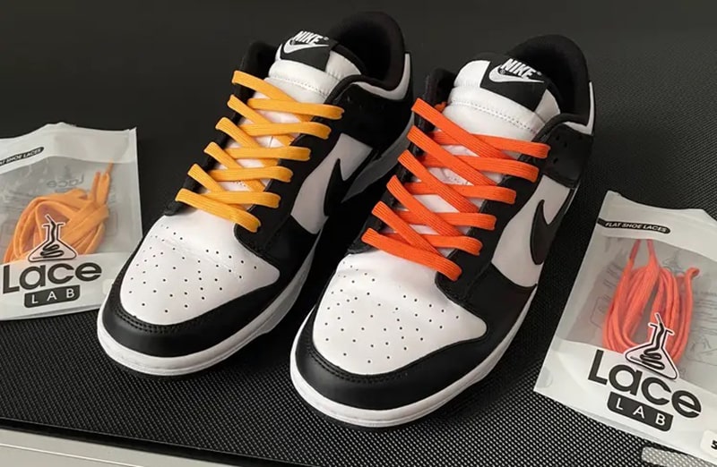 Pomarańczowe płaskie sznurowadła, sznurówki, sznury do sneakersów, kicksów, Nike, JORDAN, Adidas. Customizacja butów Lace Lab.