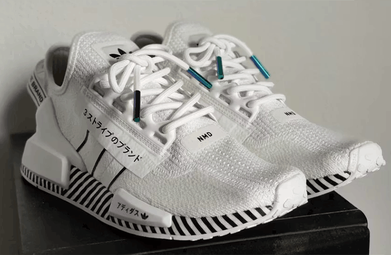 Białe sznurowadła, sznurówki, sznury do sneakersów, kicksów, Adidas NMD R1, Ultra Boost, Yeezy 350. Customizacja butów Lace Lab.