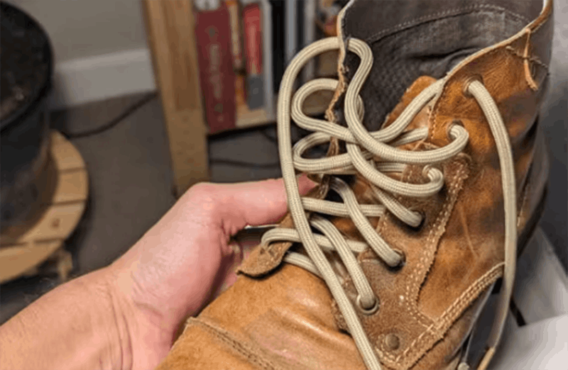 Okrągłe sznurowadła jasnobrązowe do butów LACE LAB rope, personalizacja obuwia, custom, customizacja adidasów