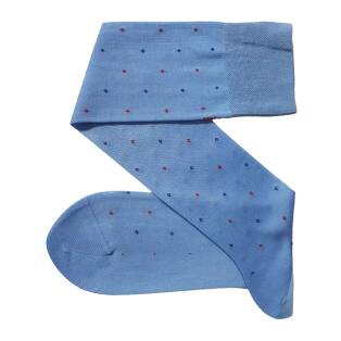 VICCEL / CELCHUK Knee Socks Daimond Sky Blue - Eleganckie jasno niebieskie skarpetki