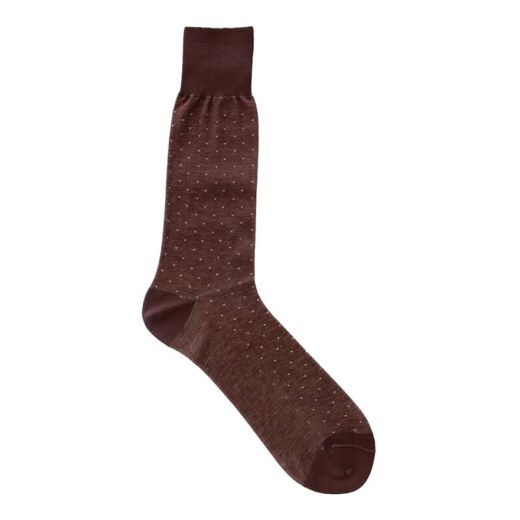 VICCEL / CELCHUK Socks Pindot Brown / Beige - Luksusowe skarpety w kropki VICCEL / CELCHUK Socks Pindot Brown / Beige - Luksusowe skarpety w kropki