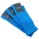 niebieskie w żółte kropki skarpety męskie bawełniane idealne do butów eleganckich 