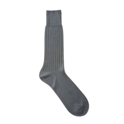 VICCEL / CELCHUK Socks Solid Gray Cotton - Luksusowe szare skarpety męskie