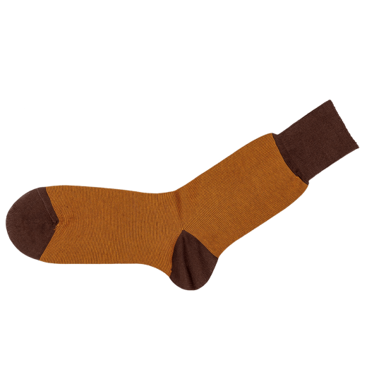 VICCEL / CELCHUK Socks Striped Brown / Mustard - Luksusowe skarpetki dwukolorowe VICCEL / CELCHUK Socks Striped Brown / Mustard - Luksusowe skarpetki dwukolorowe