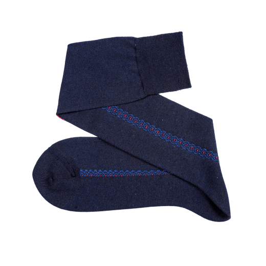 granatowe eleganckie podkolanówki męskie wełniane viccel knee socks navy blue Merino wool