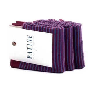 PATINE Socks PAPA01-0706 - Bordowe skarpety w niebieskie paski