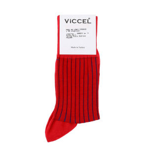 VICCEL / CELCHUK Socks Shadow Stripe Red / Royal Blue
