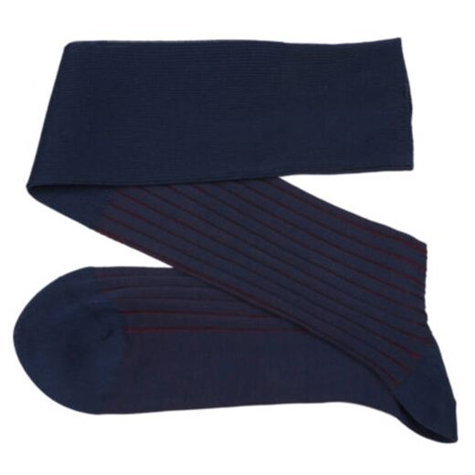 VICCEL / CELCHUK Knee Socks Shadow Dark Navy Blue / Burgundy