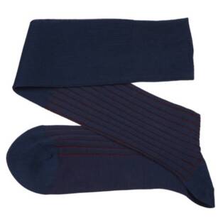 VICCEL / CELCHUK Knee Socks Shadow Dark Navy Blue / Burgundy - Dwukolorowe podkolanówki