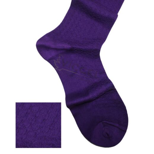 VICCEL / CELCHUK Socks Star Textured Purple - Luksusowe skarpetki męskie
