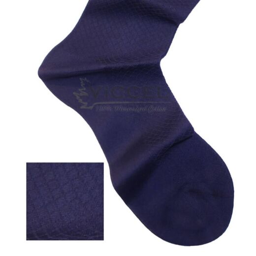VICCEL / CELCHUK Socks Fish Skin Textured Navy Blue - Luksusowe skarpety męskie