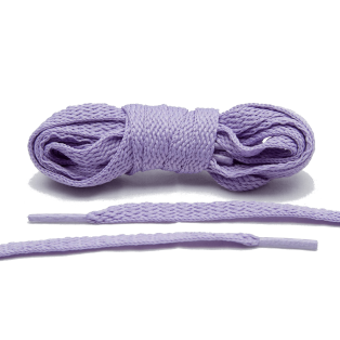 LACE LAB Flat Shoe Laces 8mm Lilac - Liliowe płaskie sznurówki do butów