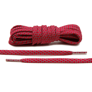 LACE LAB Reflective FLAT 1.0 Laces 7mm Red - Płaskie czerwone sznurówki do butów