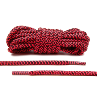 LACE LAB Rope Laces 5mm Infrapink / Black - Dwukolorowe sznurówki do obuwia