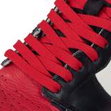 płaskie czerwone sznurowadła Lace Lab. Sznurówki do customizacji sneakersów Jordan, Nike, Air Jordan 1, Retro High, Obsidain