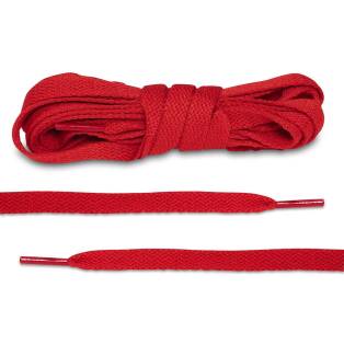 LACE LAB JORDAN 1 Laces 8mm Red - Czerwone płaskie sznurowadła do Kicksów
