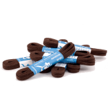 Wytrzymałe ciemno brązowe sznurowadła cienkie płaskie woskowane