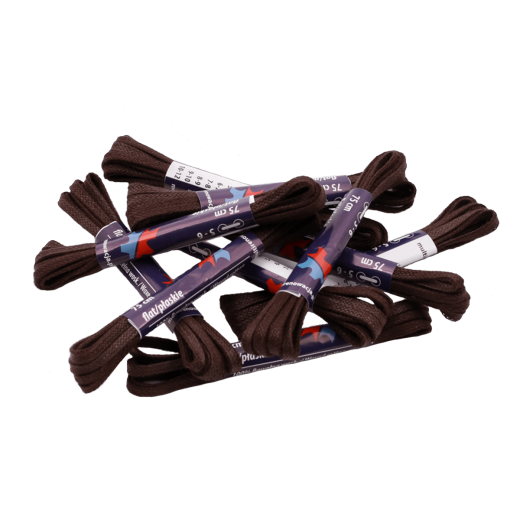 Wytrzymałe ciemno brązowe sznurowadła cienkie płaskie woskowane