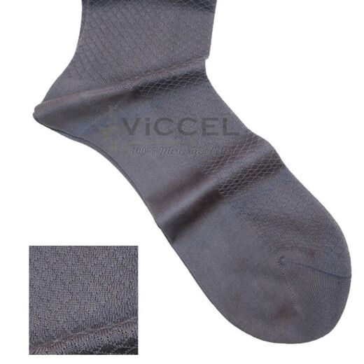 VICCEL / CELCHUK Socks Fish Skin Textured Gray - Luksusowe skarpety męskie
