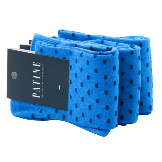 Casualowe męskie skarpety niebieskie w granatowe kropki Skarpety do trampek i butów eleganckich.