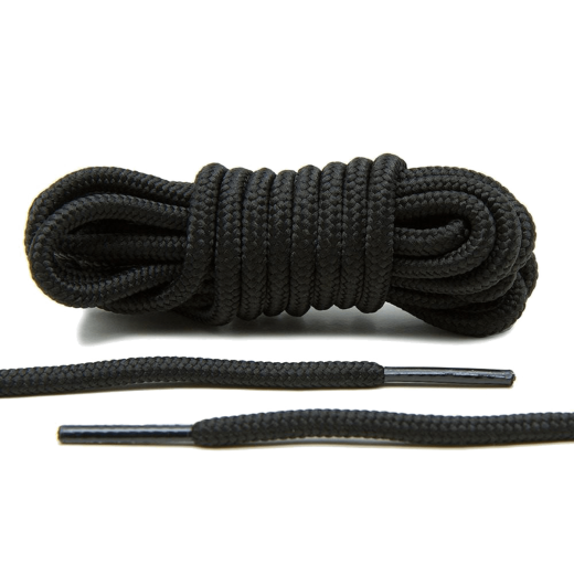 Okrągłe czarne sznurowadła, idealne do nike jordan 11