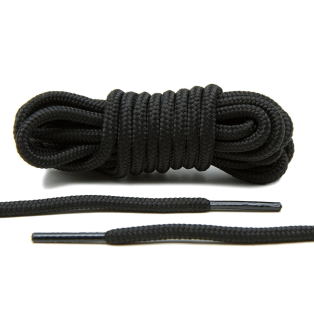 LACE LAB XI Rope Laces 6mm Black - Okrągłe czarne sznurowadła do obuwia