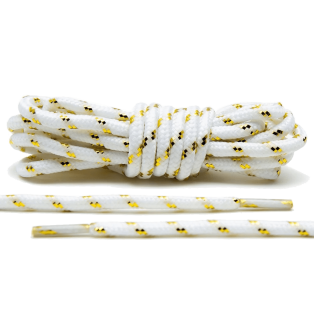 LACE LAB Rope Laces 5mm  White / Metallic Gold - Dwukolorowe sznurowadła do Sneakersów