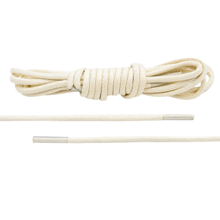 LACE LAB Waxed Shoe Laces 2.5mm Cream / Kremowe okrągłe woskowane sznurowadła do butów