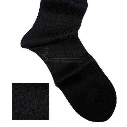 VICCEL / CELCHUK Socks Star Textured Black - Luksusowe czarne skarpetki męskie