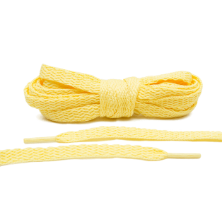 LACE LAB Flat Shoe Laces 8mm Pale Yellow - Żółte płaskie sznurówki do butów