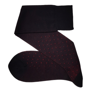 VICCEL / CELCHUK Socks Pindot Black / Red - Klasyczne luksusowe skarpetki