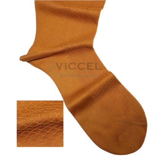 VICCEL / CELCHUK Socks Fish Skin Textured Golden - Luksusowe skarpety męskie