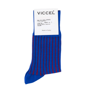 VICCEL / CELCHUK Socks Shadow Stripe Royal Blue / Red - Luksusowe skarpety klasyczne