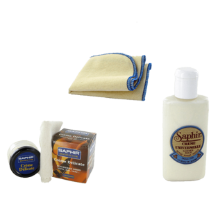 SAPHIR BDC Set 6 Delicate Leather - Zestaw do czyszczenia i pielęgnacji delikatnych skór